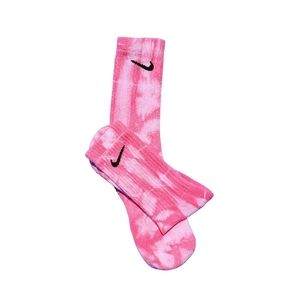 Hand Dyed Nike Socks "Coral Crush"